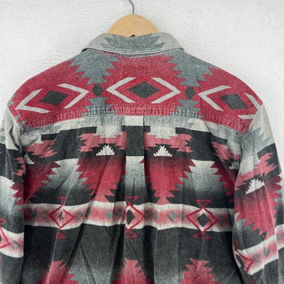 Vintage WOOLRICH Shirt Men XL Flannel Navarro Aztec Southwestern Cotton Gray USA - Picture 6 of 14